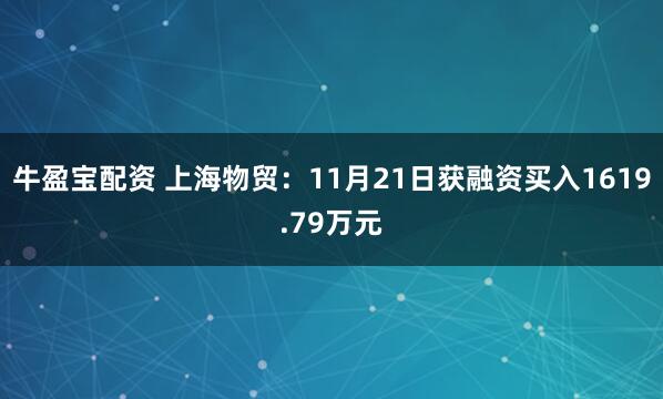 牛盈宝配资 上海物贸：11月21日获融资买入1619.79万元